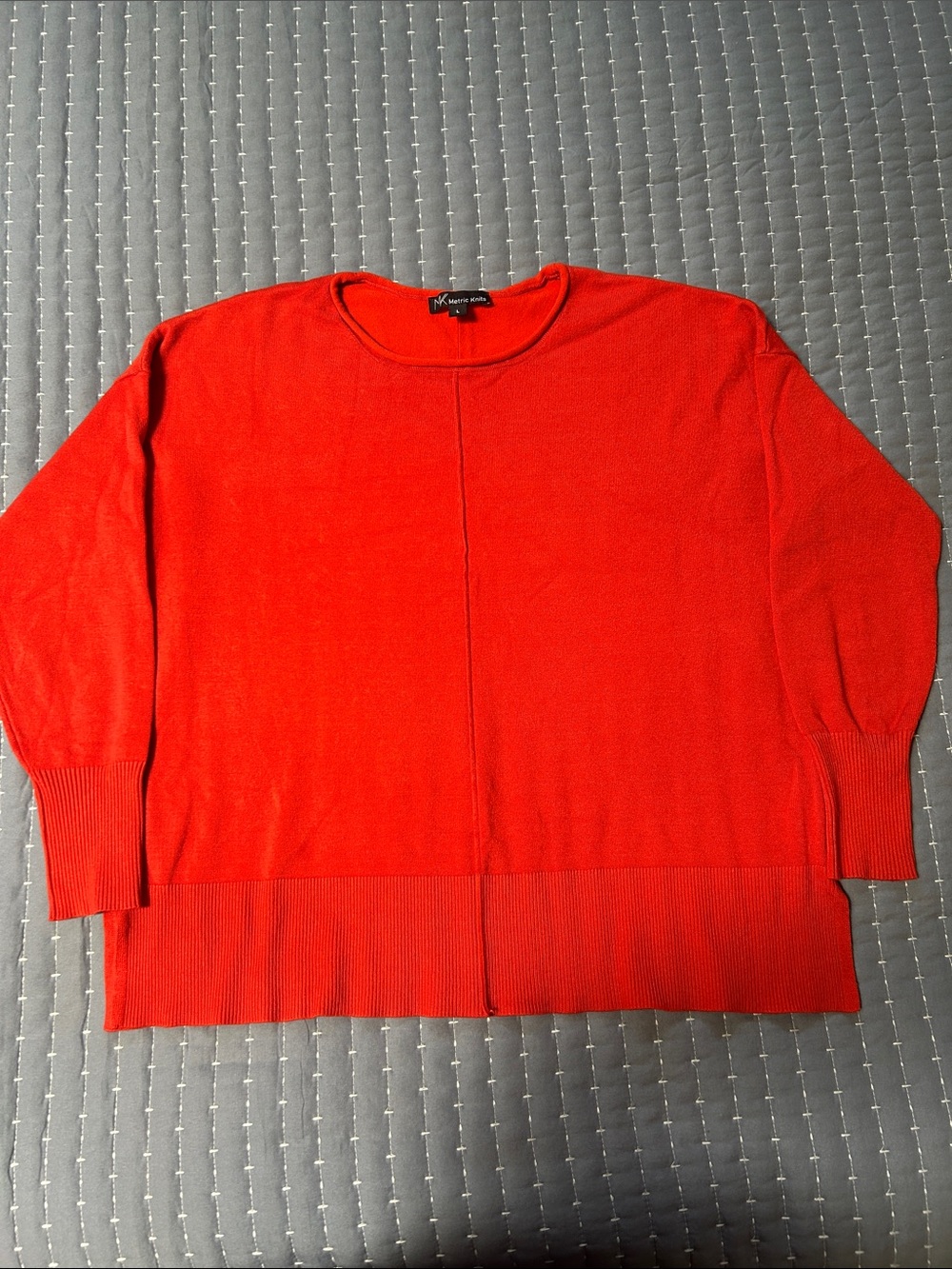 Metric Knits Women's Red Crewneck Sweater